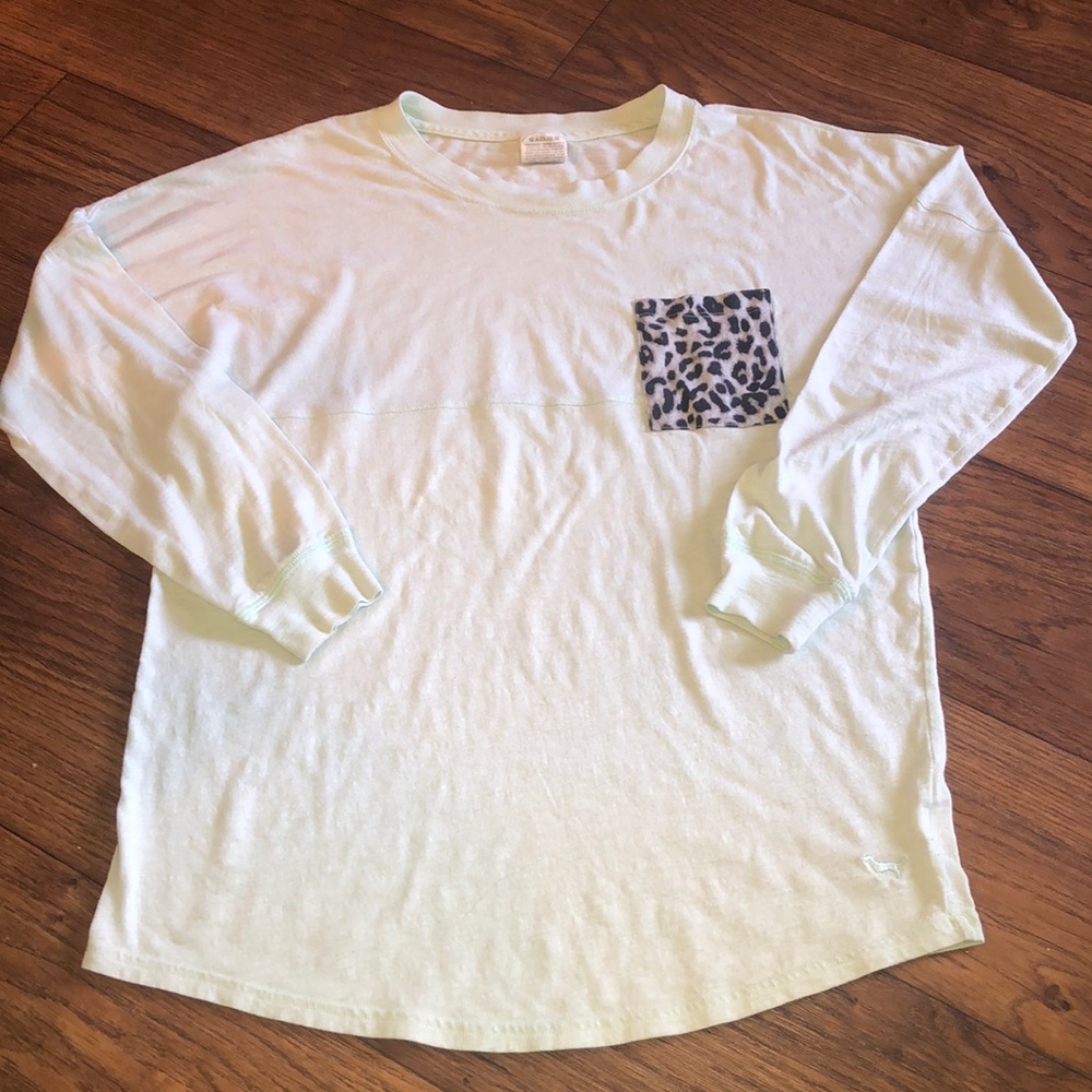 PINK Long Sleeve Leopard Pocket Shirt - Picture 1 of 4